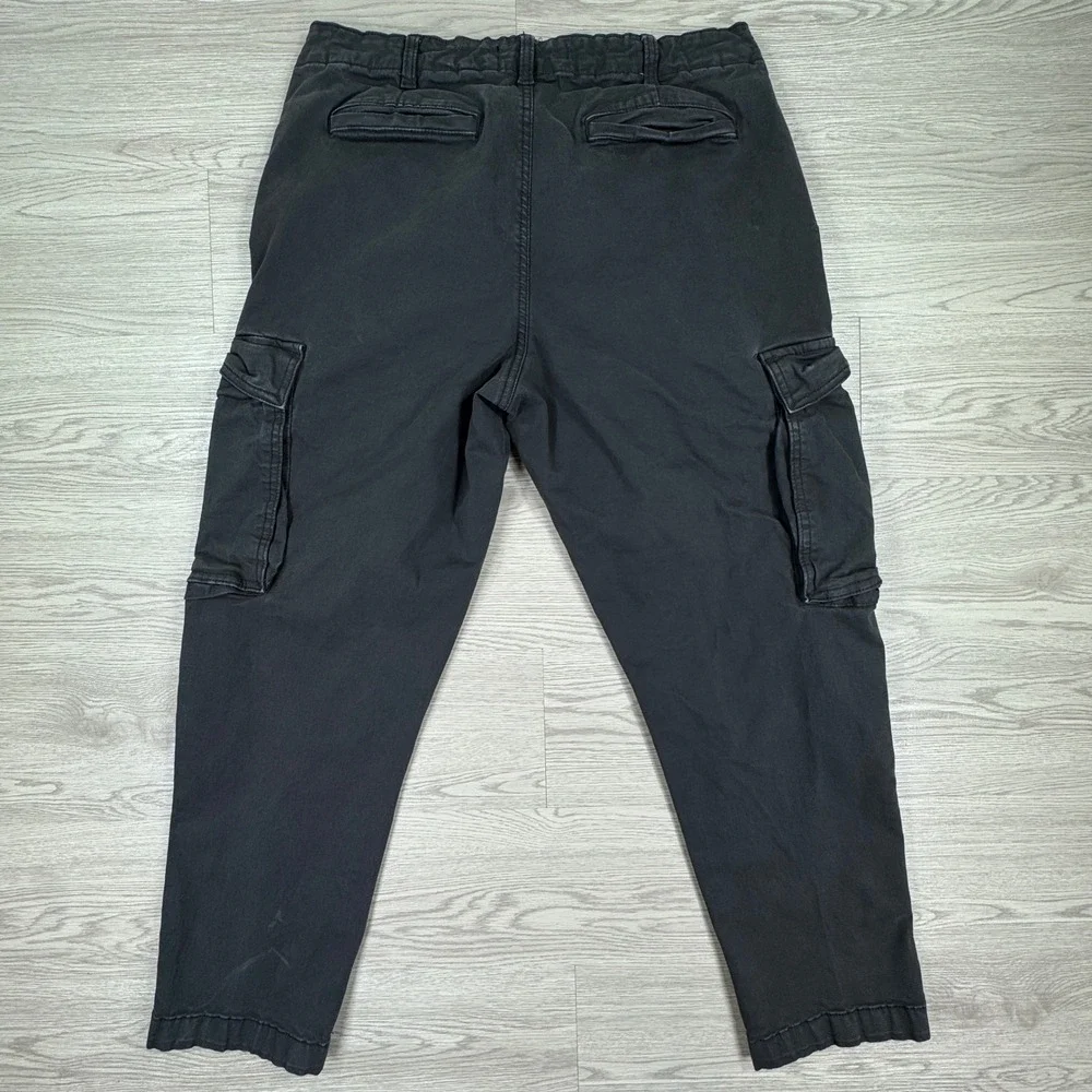 Zara Men's Cargo Pants DNWR Technical Fabric Black 34 Tactical Utility Pockets